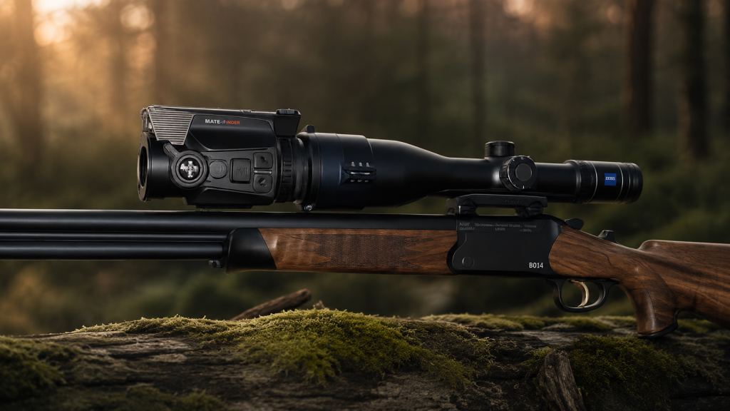 Wärmebild-Vorsatzgerät MATE H38R auf Zielfernrohr für jagdliche Praxis bei aufgehtsfreun.de
